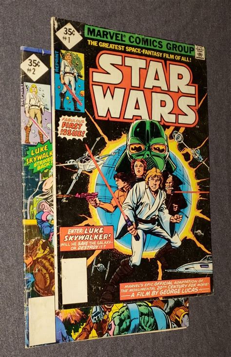 Star Wars 1 And 2 Both Gvg And Reprint 35 Cent 1977 Marvel Comics Ebay