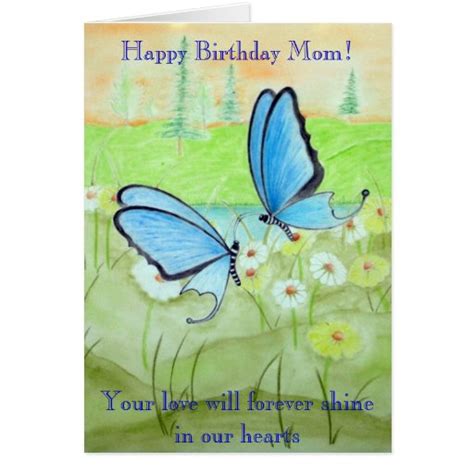 Butterfly Happy Birthday Mom Card Zazzle