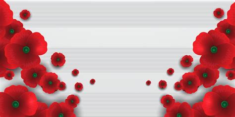 Remembrance Day Concept Background With Beautiful Red Poppies Vector