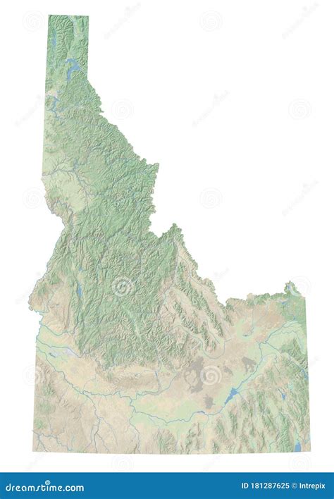 High Resolution Topographic Map Of Idaho Stock Illustration