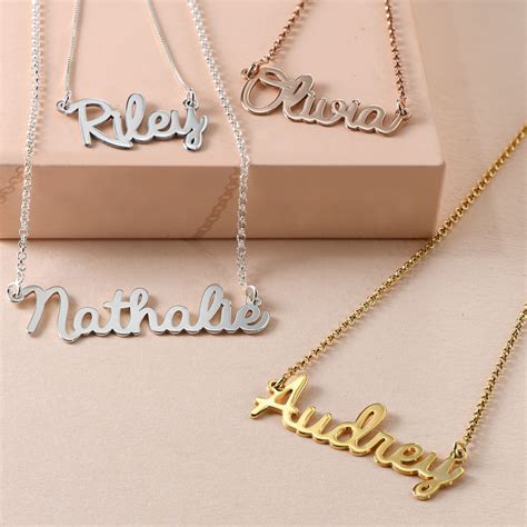 Personalized Jewelry Cursive Name Necklace In 18k Gold Plating My