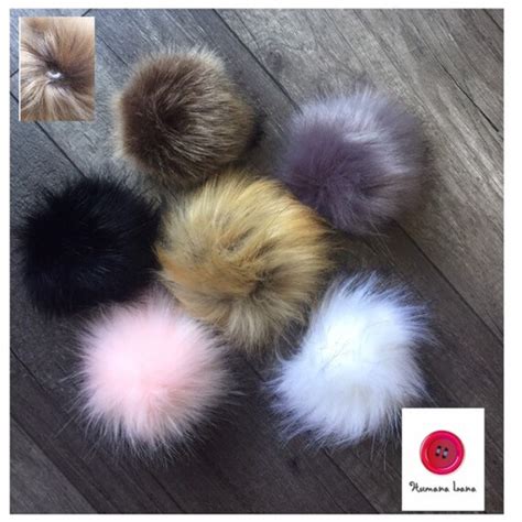 6 Faux Fur Pom Pom Fake Fur Pom Pom Pom Pom For Hat Or Etsy