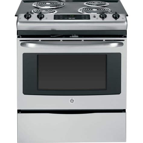 Ge 30 In 44 Cu Ft Slide In Electric Range With Self Cleaning Oven