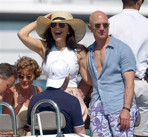 Jeff Bezos Bares His Chest As He Boards Yacht With Girlfriend Lauren Sanchez Daily Mail Online