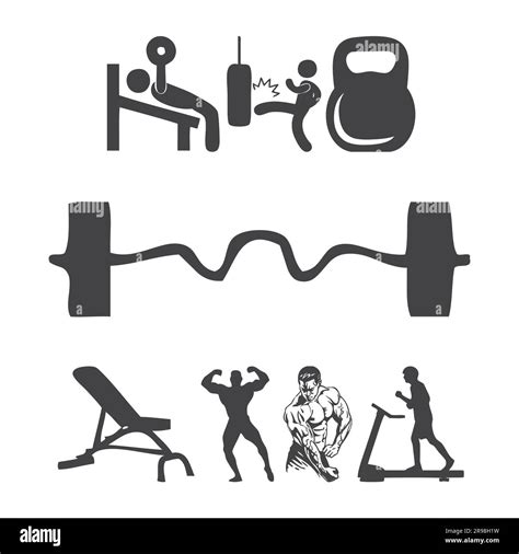 Vector Gym Icons Collection Stock Vector Image And Art Alamy