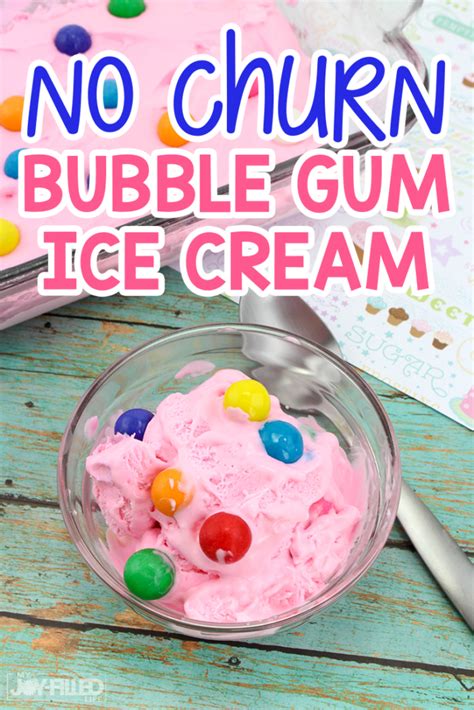 No Churn Bubble Gum Ice Cream