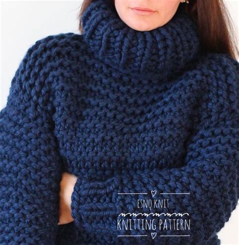 Knitting Pattern Beginner Level Chunky Knit Sweater For Etsy In 2021