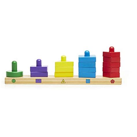 Melissa And Doug Stack And Sort Board 15 Piece Wooden Educational Toy