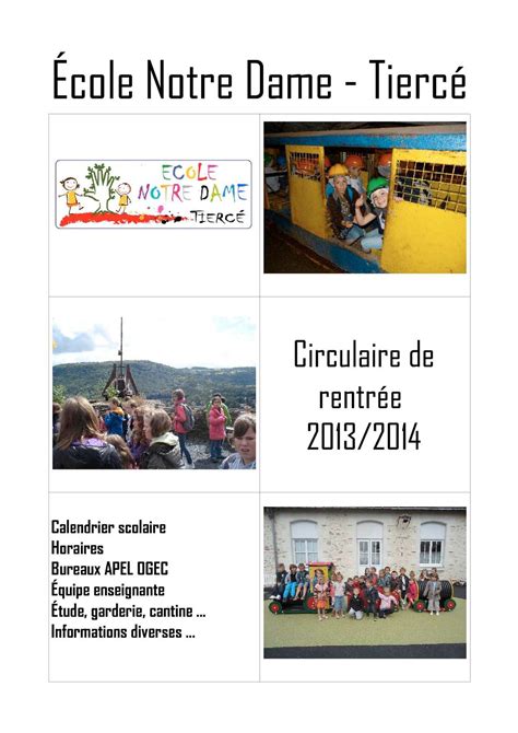 Rentrée Scolaire 20132014