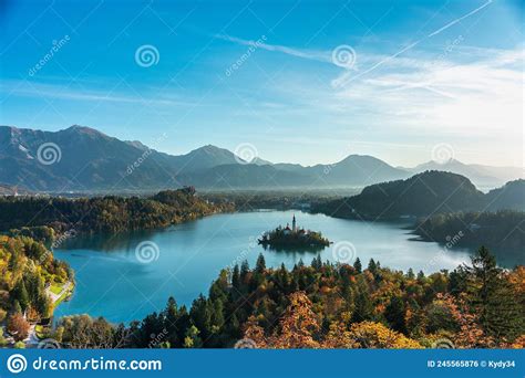 Magical Autumn Landscape With An Island On Lake Bled Blejsko Jezero