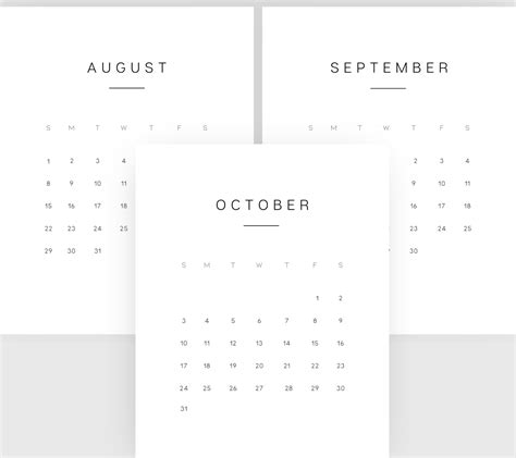 Minimalist Calendar Printable 2021 Month Calendar Printable