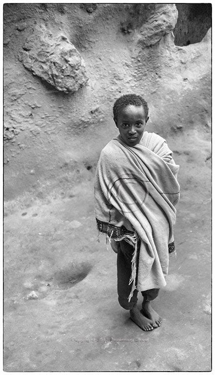 Portrait Of An Ethiopian Boy Wearing Shamma Black And White Travel