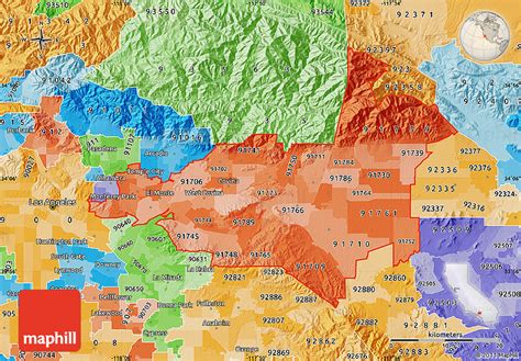 Physical Map Of Zip Codes Starting With 917 Images And Photos Finder