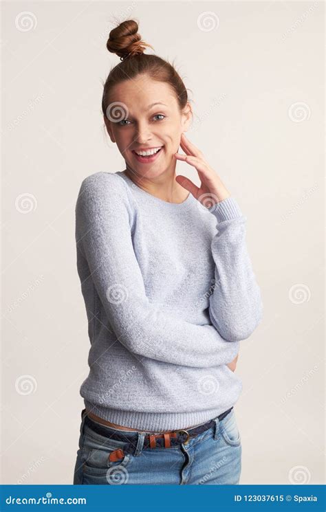 Joyful Woman Smiling Stock Image Image Of Hairstyle 123037615