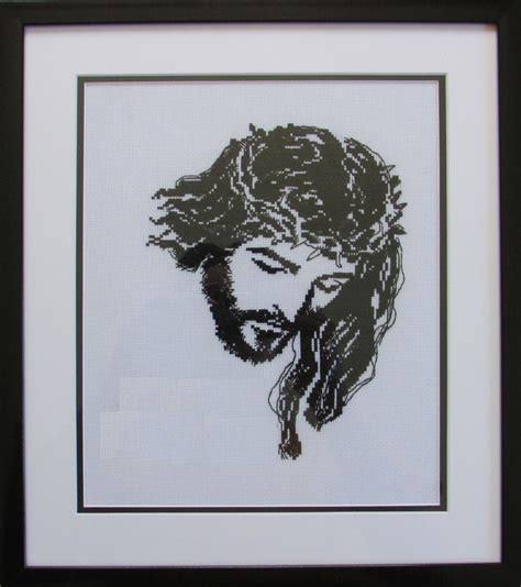 Jesus Christ Cross Stitch Pattern Pdf Jesus In The Crown Of Etsy