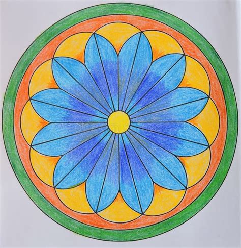 Bunte Gemalte Mandala Stock Abbildung Illustration Von Schwarzes