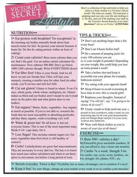 Victoria Secret Model Workout Plan Pdf For Women Fitness And Workout