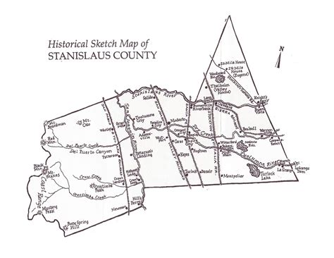 Historic Map Of Stanislaus County Ca California History California