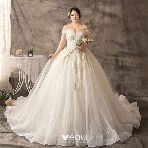 Luxury Gorgeous White Ball Gown Plus Size Wedding Dresses 2019 Lace