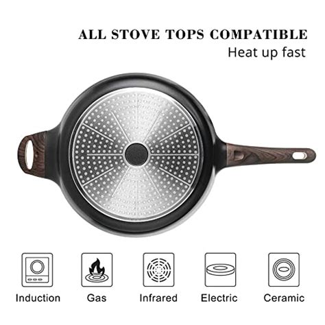 Sensarte In Nonstick Deep Frying Pan Qt Non Stick Saute Pan With