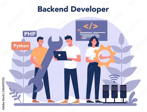 Back End Development Concept Software Development Process Stock