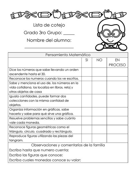 Preescolar Listas De Cotejopágina25 Imagenes Educativas