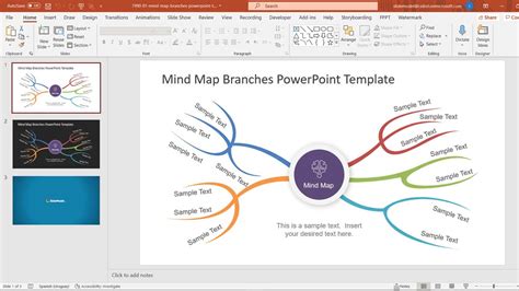 Simple Mind Map Template For Powerpoint Slidemodel Si