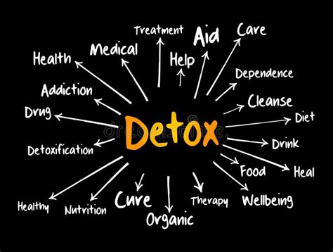 Detox Mind Map Health Concept For Presentations And Reports Stock