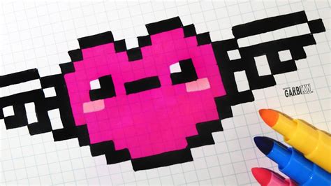 See more about gif, pixel and kawaii. Handmade Pixel Art - How To Draw Kawaii Heart with Wings # ...