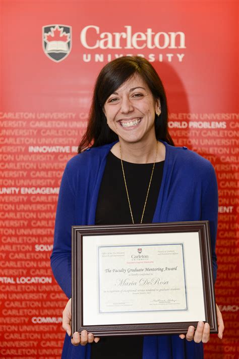 Chemistry Department Prof Maria Derosa Wins A Coveted 2016 Teaching