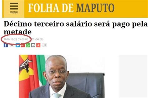 Folha De Maputo Notícias Nacional “notícia De 2016” Posta A Circular Para Desinformar