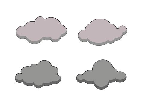 Set Of Clouds Set Illustration Of Cloud Simple Illustration Of A