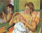 Women of Art History, Mary Cassatt (1844-1926) Mother Combing Her...