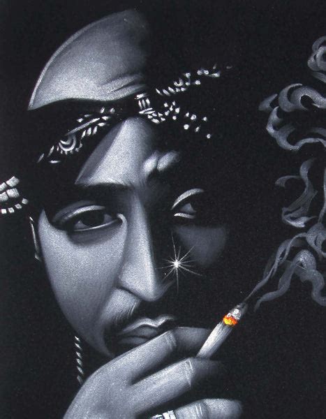 Tupac Shakur Portrait 2pac Smoke Cross Original Oil Painting On Bl