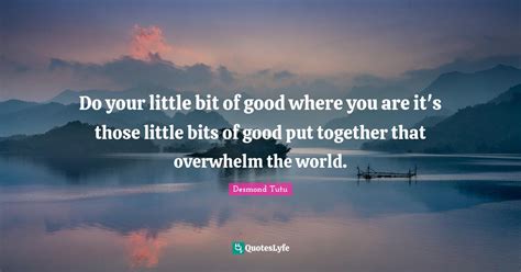 Do Your Little Bit Of Good Where You Are Its Those Little Bits Of Goo