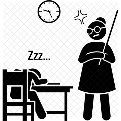 Sleepy Student Icon Download In Glyph Style