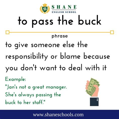 To Pass The Buck To Give Someone Else The Responsibility Or Blame