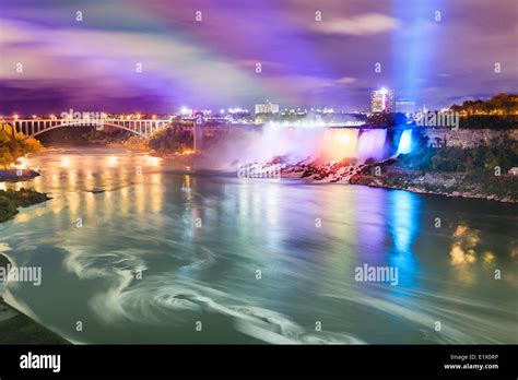 The American Niagara Falls At Night Hi Res Stock Photography And Images