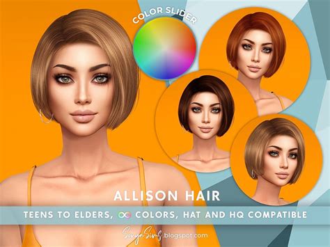 Allison Color Slider Hair By Sonyasimscc From Tsr • Sims 4 Downloads