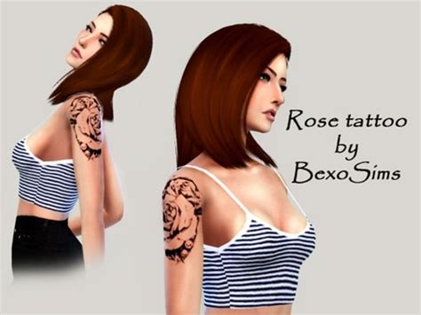 Rose Tattoo By Bexosims Sims 4 Sims 4 Cc Sims