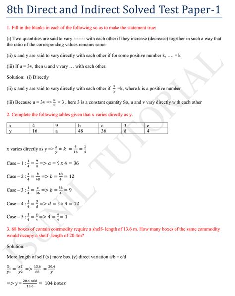 Class 8 | maths notes, revision questions and answers. Category: 8th Question Papers - JSUNIL TUTORIAL CBSE MATHS ...