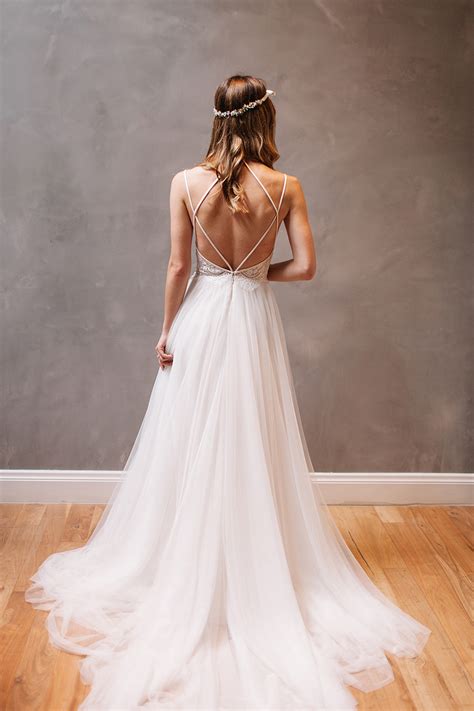 Sexy Backless Wedding Dressspaghetti Straps Open Back Wedding Dresses
