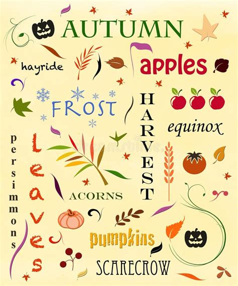 Autumn Word Cloud Stock Illustration Illustration Of Pumpkins 100130209