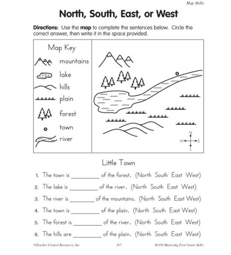 Map Worksheet 2nd Grade