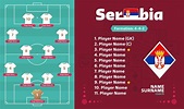 Serbia line-up Football 2022 tournament final stage vector illustration ...