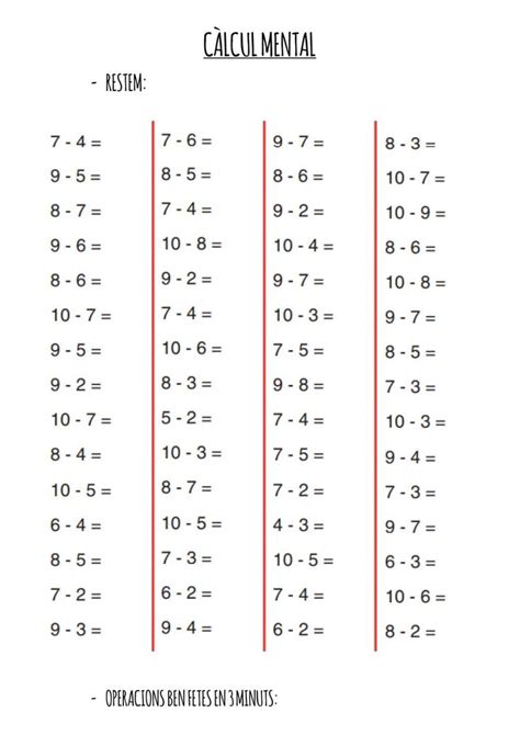 Càlcul Mental Ficha Interactiva Y Descargable Puedes Hacer Los