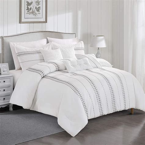 Sapphire Home Luxury Piece Full Queen Comforter Set With Shams And