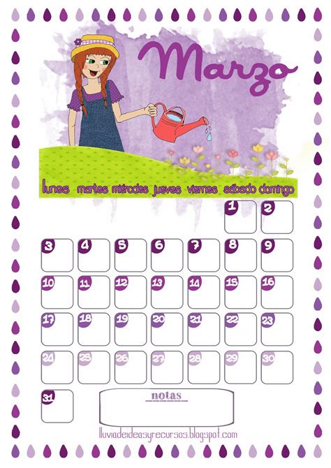 Descargables Calendario De Marzo Lluvia De Ideas