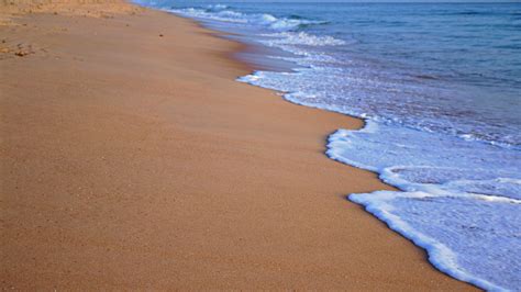 Download 1280x720 Wallpaper Sand Beach Sea Waves Foam Hd Hdv 720p