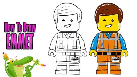 How To Draw And Coloring A Cute Emmet Lego Easy Step By Step For Kids